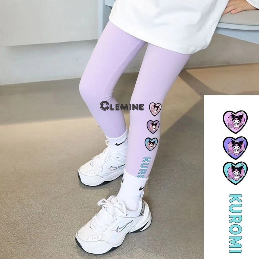 Clemine Girls bottom slim cartoon Kulomi thin ลําโพงยืดหยุ่นสูงเวอร์ชั่นเกาหลีอเนกประสงค์แถบหลุมเอวสูงยืดหยุ่นด้านล่าง