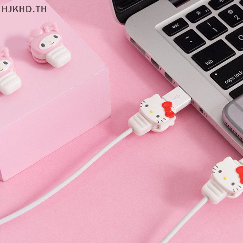 [ดีกว่า] 2 ชิ้นน่ารัก Sanrio Bite Cable Protector My Melody Cinnamoroll Hello Kitty การ์ตูนสาย Usb Protector Anti Fracture ป้องกัน [สวย]