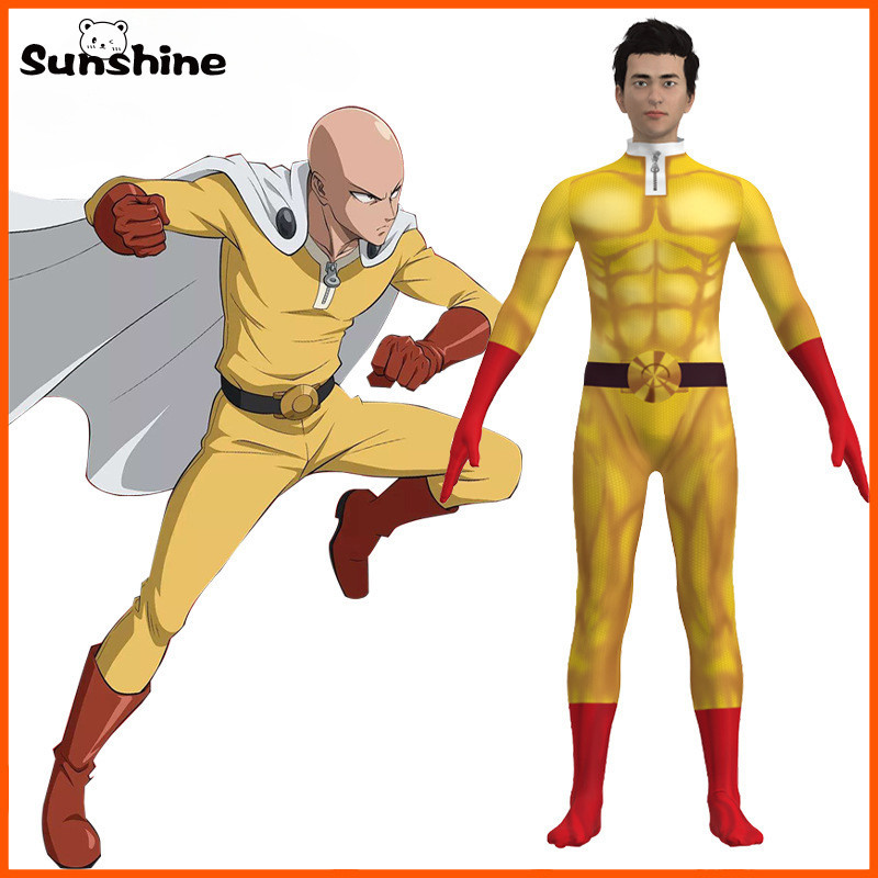 One Punch Man อะนิเมะญี่ปุ่น Cos ชุด 2024 ใหม่ Jumpsuit ไซตามะคอสเพลย์ Battle ชุดฮาโลวีนเด็กเครื่องแต่งกายอะนิเมะคอสเพลย์