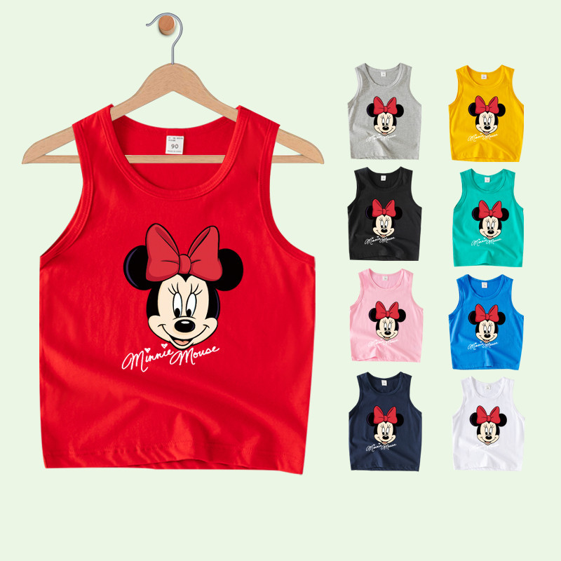 เสื้อกล้ามเด็กผู้หญิง Mickey การ์ตูนมิกกี้  เสื้อเด็ก เสื้อแขนกุดเด็ก 8 สี  ผ้าฝ้าย 100% TTAA0029