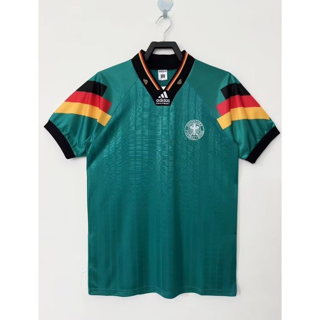 1992 เสื้อฟุตบอลย้อนยุคเยือนเยอรมัน AAA + เสื้อฟุตบอลแขนสั้นคุณภาพสูง