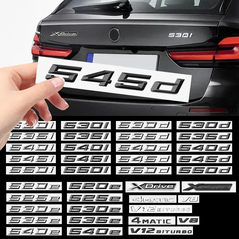 3d รถ Trunk Emblem โลโก้ Badge สําหรับ BMW M ตัวอักษร 520i 525i 528i 520d 525d 535e 540e 545e 550i ตัวอักษรสติกเกอร์อุปกรณ์เสริม