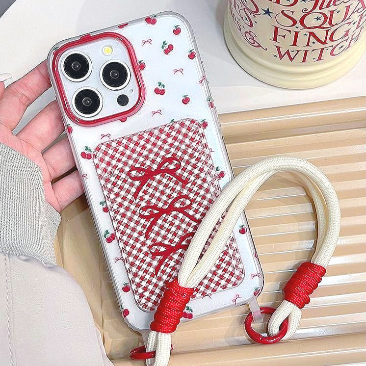 KIDDY เคสไอโฟน11 IPhone 12 15 13 14 16 11 Pro Max XS XR X 6 8 7Plus 6S Max โบว์ กล่องใส่บัตร เรียบง่าย ซอฟต์เชลล์ เคส