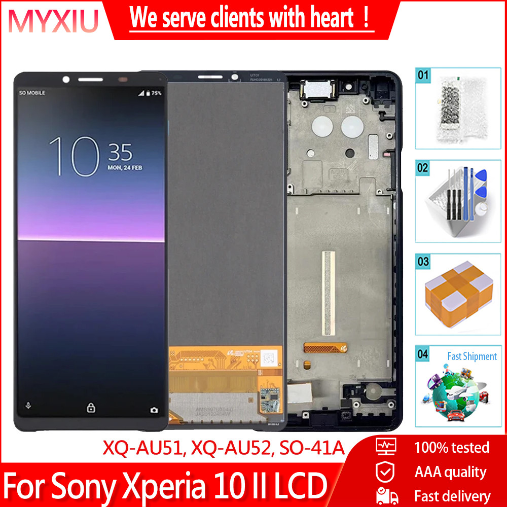 จอแสดงผลสําหรับ Sony Xperia 10 II LCD Touch Screen Digitizer Assembly สําหรับ Sony X10 ii XQ-AU51 XQ