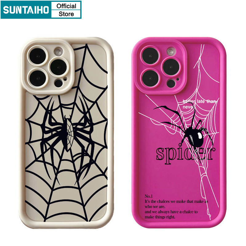 Suntaiho ที่ไม่ซ้ํากันสร้างสรรค์ปลอก Spider Web รูปแบบเคสโทรศัพท์สําหรับ Iphone 16 15 14 12 13 11 Pr