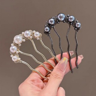 4ฟันกิ๊บรูปตัวยูแฟชั่นเกาหลีใหม่ประณีต พลอยเทียม โลหะแต่งตัว…