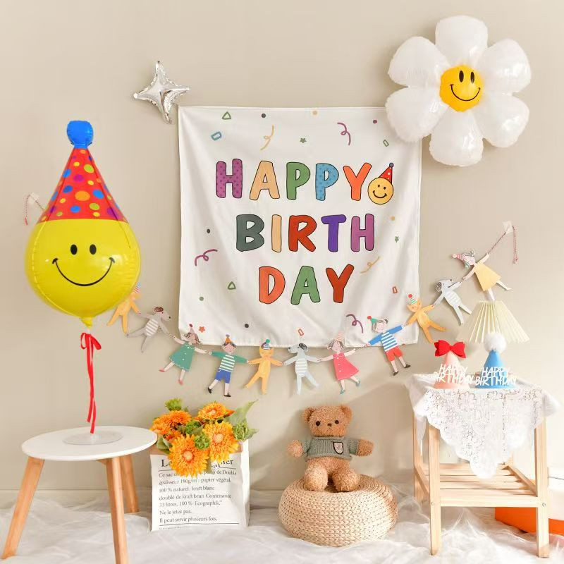 ส่งสินค้าทุกวัน วันเกิด ฉากวันเกิด happy birthday backdrop พรอพวันเกิด ป้ายผ้าพื้นหลังตกแต่งผนัง