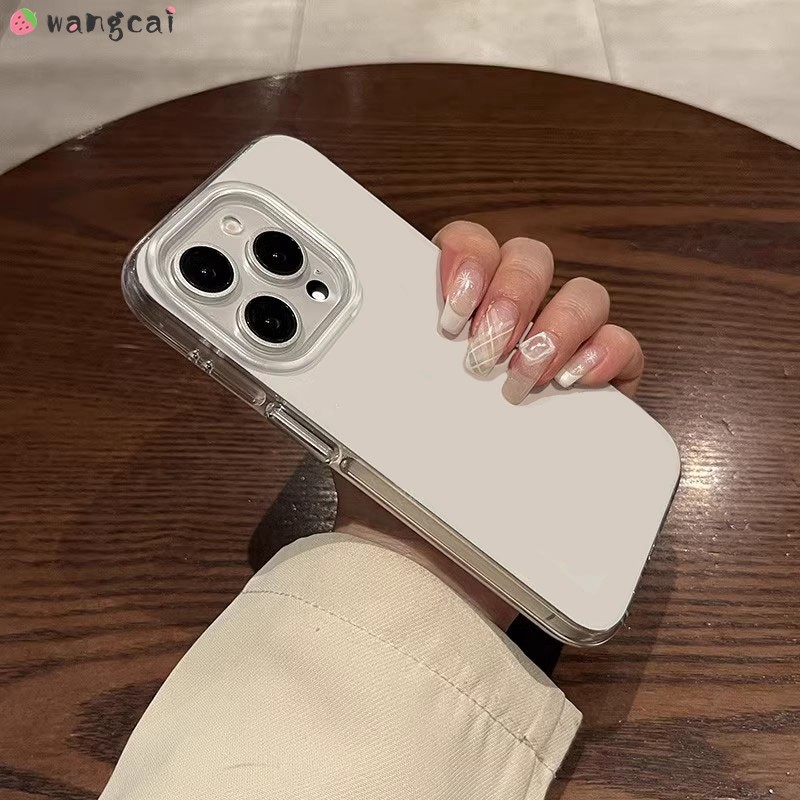 สําหรับ Huawei Pura 70 Pro Plus Ultra P60 P50 P40 Pro HuaweiPura70 HuaweiP60 เคสโทรศัพท์ครีมสีขาวเรียบง่ายสีทึบโปร่งใส Clear Boy Girl ผู้ชายผู้หญิงปลอกกรณีปกหลัง - รูปที่ 4