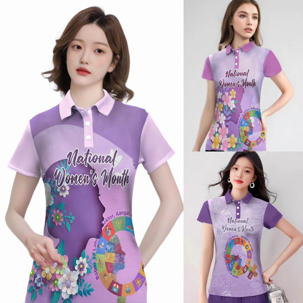 2025 ผู้หญิง เดือนเสื้อผู้หญิง เดือนฉลอง Vibrant FSS ระเหิดพิมพ์ผู้หญิงs เดือนเสื้อโปโลแขนสั้น O-คอ 