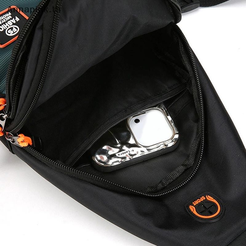 Ank Fashion Mens Chest Bag Handbag Lightweight Oxford Fabric Crossbody Shoulder Bag Stylish Casual เอวแพ็คชายกระเป๋าหน้าอก EN
