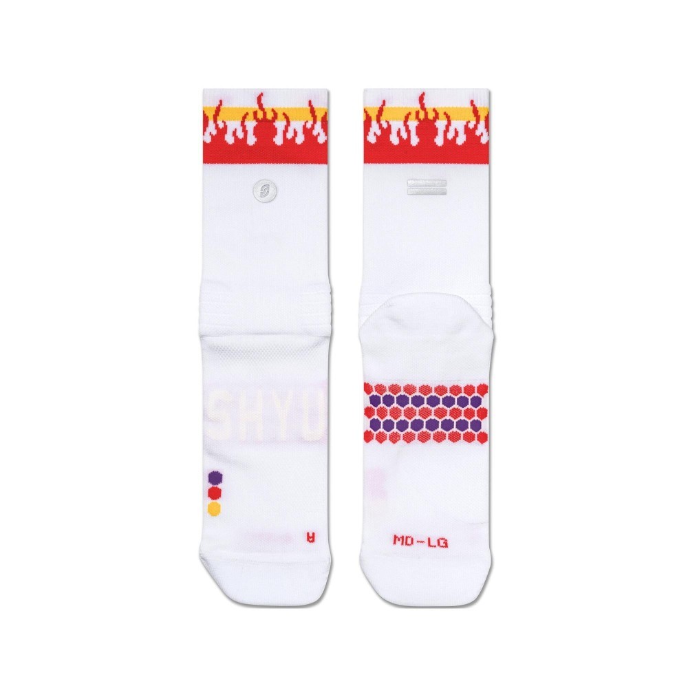 ถุงเท้าแข่ง Shyu - อําพันเปลวไฟขาว