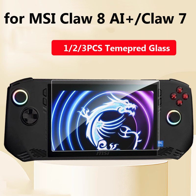 สําหรับ Claw 8 AI + 2025 กระจกนิรภัยสําหรับ MSI Claw 7 นิ้วป้องกันหน้าจอป้องกันฟิล์ม 9D Anti-Scratch
