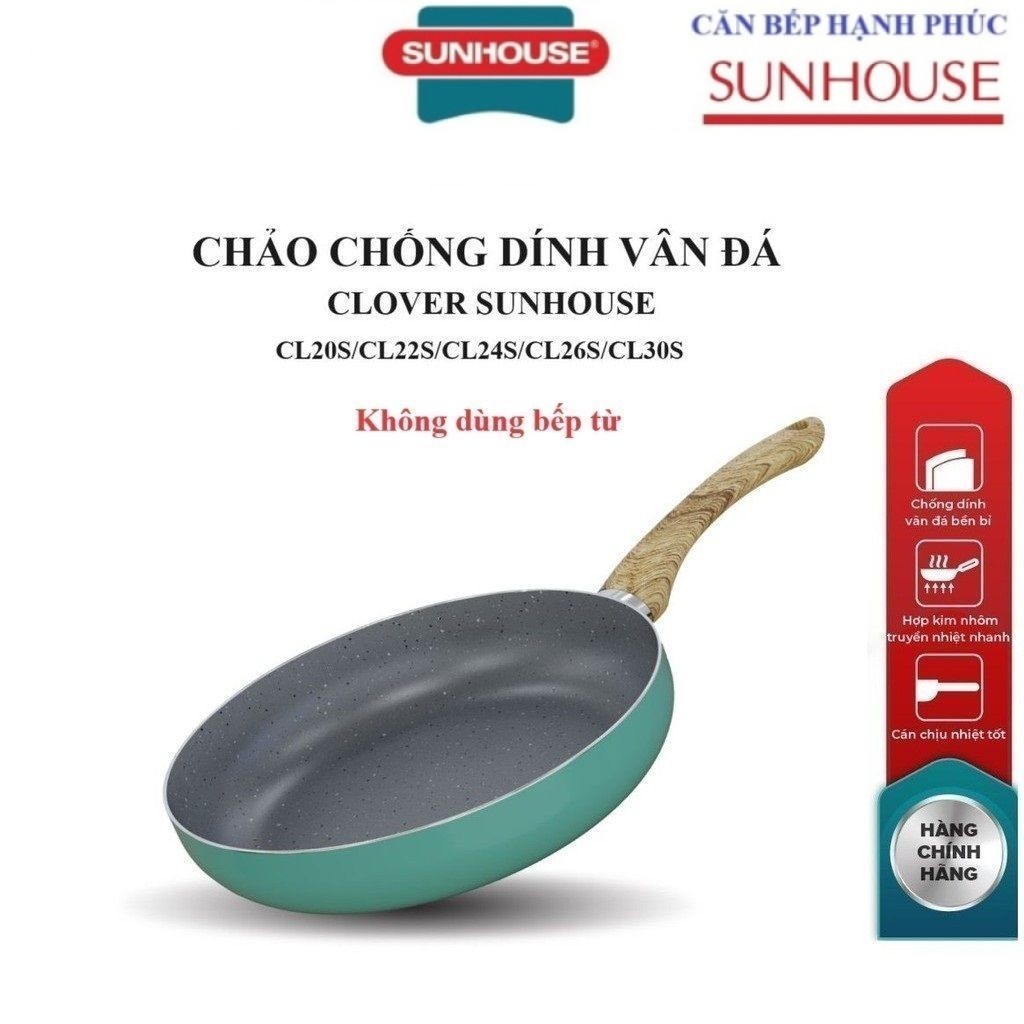 Sunhouse Clover กระทะไม่ติดหิน CL20S/CL22S/CL24S/CL26S/CL30S