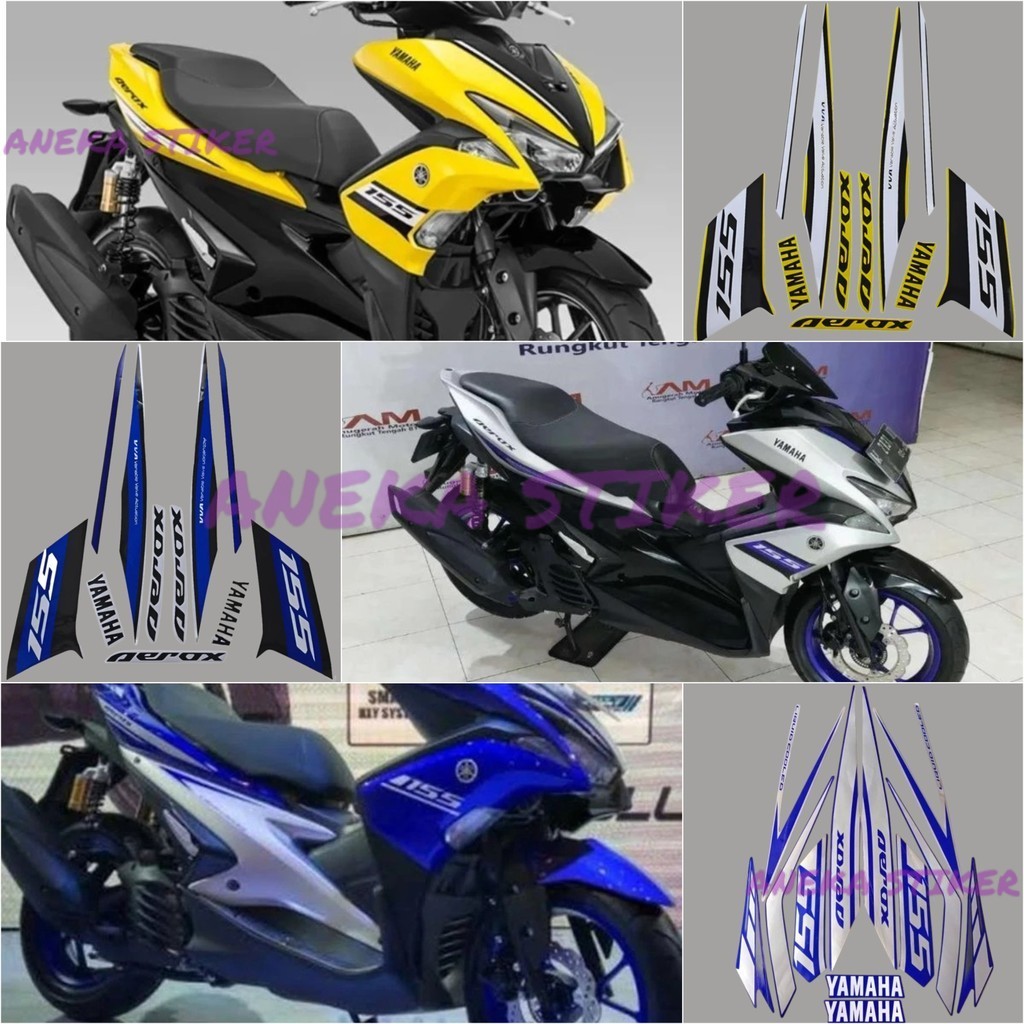 Striping สติ๊กเกอร์ รายชื่อเสา รถมอเตอร์ไซด์ Yamaha Aerox 155 2017 2018 ตัวมาตรฐาน รถมอเตอร์ไซด์ คุณภาพดีที่สุด