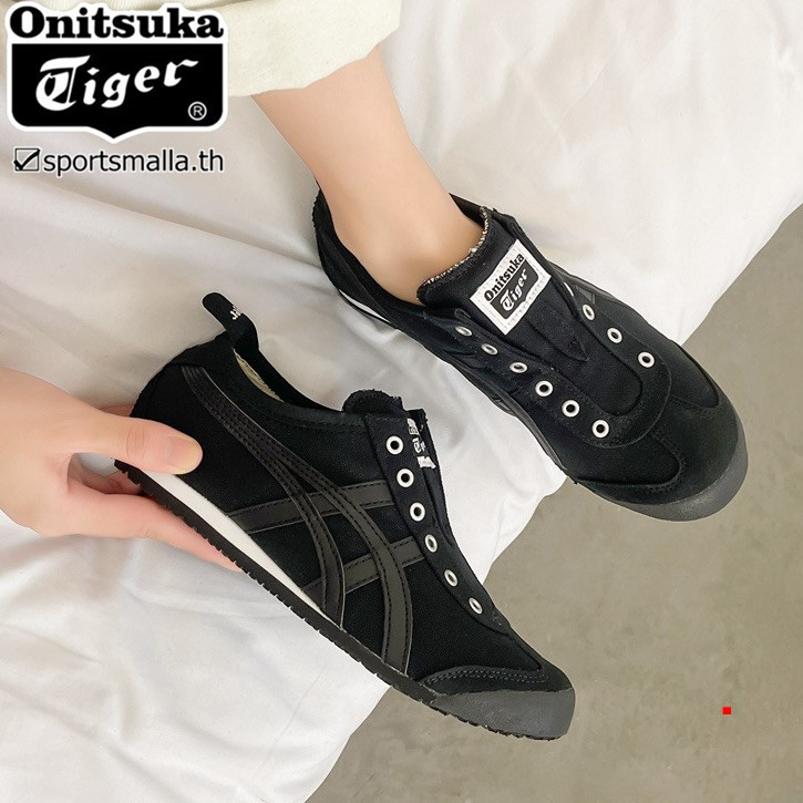 Onitska MEXICO 66 รองเท้าผ้าใบสีดําสําหรับผู้ชายและผู้หญิง D3KQ-9090