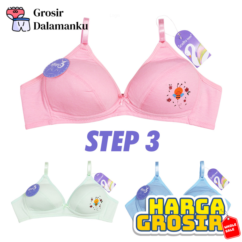 (ขายส่ง 1, 6 ชิ้น) Scelta Step 3 Teen Bra Miniset Bh Teenager Scelta Teen Bh Sc Ai 904
