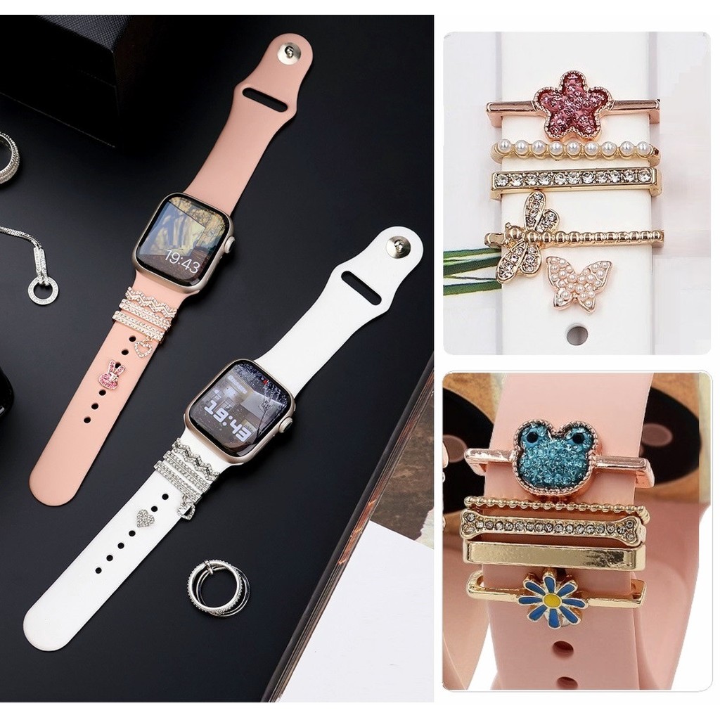 Bling สายนาฬิกาข้อมือ ซิลิโคนนิ่ม แบบเปลี่ยน สําหรับ Watch Strap Series10 9 8 สายแอปเปิ้ลวอช สาย i w