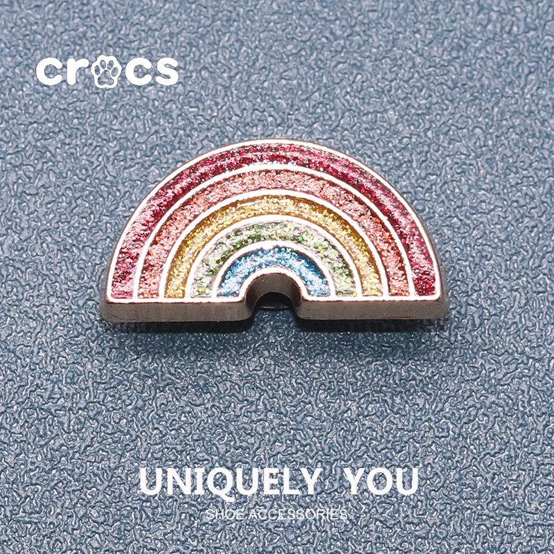 Crocs JIbbitz โลหะผลไม้ JIbbitz โลหะผีเสื้อรองเท้าหัวเข็มขัด charm Crocs การ์ตูนสายรุ้งอุปกรณ์เสริมรองเท้า