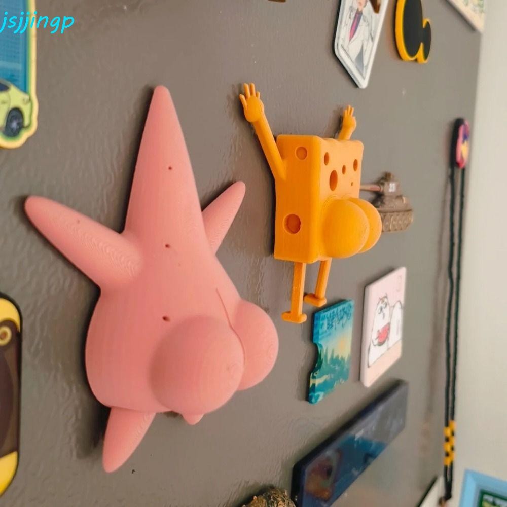 Jsjjingp SpongeBob แม่เหล็กติดตู้เย็น, Crab Patrick Star ตู้เย็นแม่เหล็ก, Creative Notes Clip plankton ที่ใส่ปากกาสติกเกอร์แม่เหล็กตกแต่งบ้าน