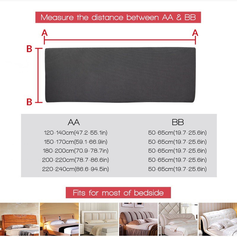 ผ้าคลุมหัวเตียง jacquard ปกสีทึบออกจาก ผ้าแจ็คการ์ด กํามะหยี่นุ่มกันฝุ่นความสะดวกสบายเตียงปกปลอกหัวเตียงกลับป้องกันหัวเตียงป้องกัน 5ฟุต 6ฟุต ราคา ถูกที่สุด ดีลบีเคเค แกลเลอรีภาพที่ 2