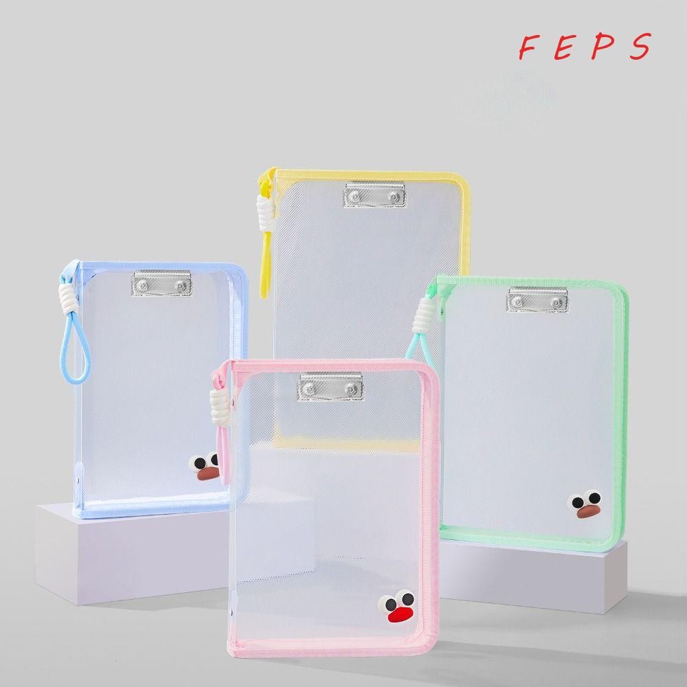 กระเป๋าแฟ้มซิป FEPS, กระเป๋าจัดระเบียบจัดเก็บความจุขนาดใหญ่ A4, กระเป๋าใส่แฟ้มมัลติฟังก์ชั่นใสสีลูกกวาด