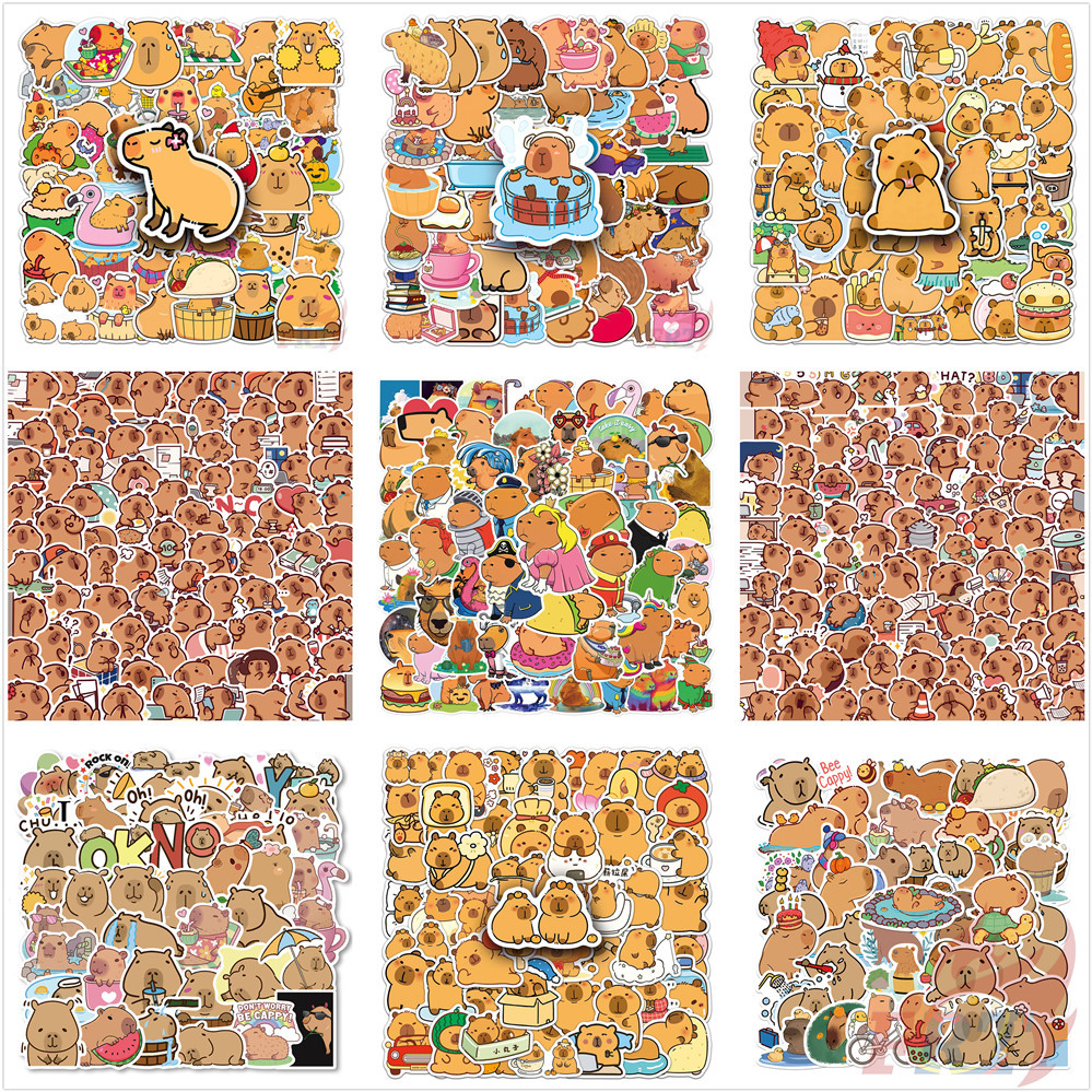 50Pcs/100Pcs ❉ Capybara Stickers ❉ DIY Fashion Waterproof Doodle Decals Stickers（11 Styles）