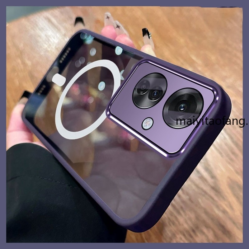 สําหรับ OPPO reno 11f reno11 f reno 11 f a79 5g 2024 กันกระแทกกระจกขาตั้ง Anti-Fall ชุบเคสโทรศัพท์นุ่มพร้อมเลนส์กล้องฝาหลัง XXXB1