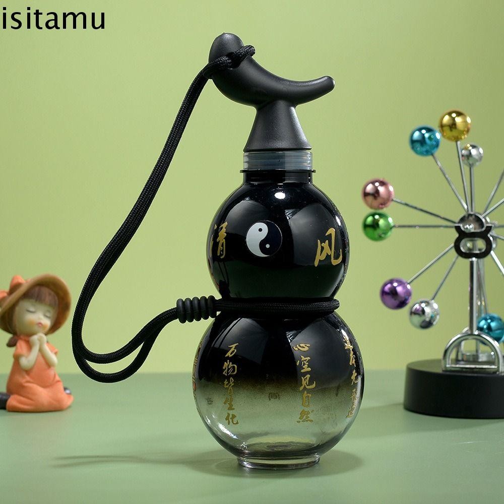 ถ้วยน้ํา ISITAFT, ขวดน้ําน้ําเต้าสีไล่ระดับสีความจุขนาดใหญ่, สติ๊กเกอร์ Tai Chi DIY ขวดเครื่องดื่มวินเทจสไตล์จีนกีฬา