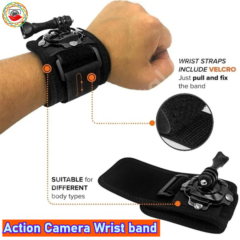 360° สายรัดข้อมือหมุนได้สําหรับ GoPro 13 12 11 10/Insta360 Ace Pro/DJI Action 5Pro 4 กล้อง Acc