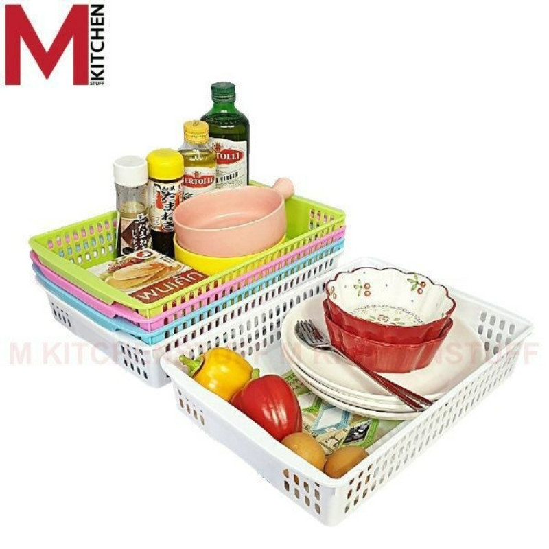 M KITCHEN B-504 ตะกร้า ตะกร้าเก็บของ พลาสติก ขนาด A4 เหมาะสำหรับเก็บเอกสาร  (C1)