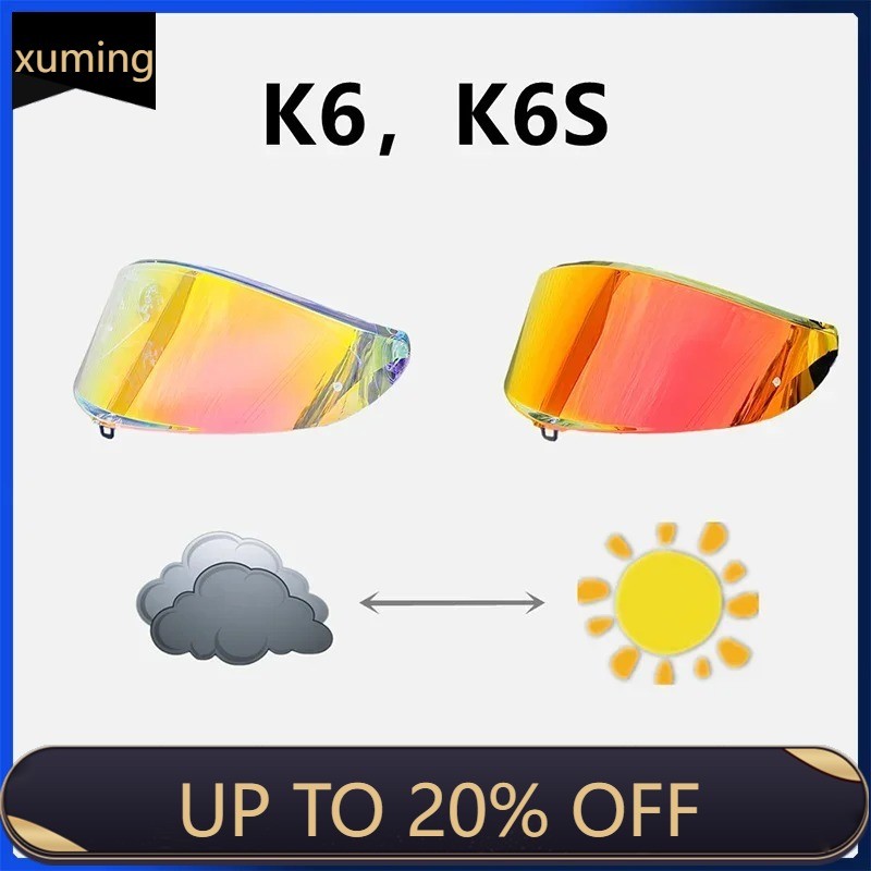 Xm เลนส์โฟโตโครมิกหมวกกันน็อคโล่เลนส์สําหรับ AGV K1 K3SV K5 K5S K6 สําหรับ HJC RPHA11 RPHA70 HJ26 สํ