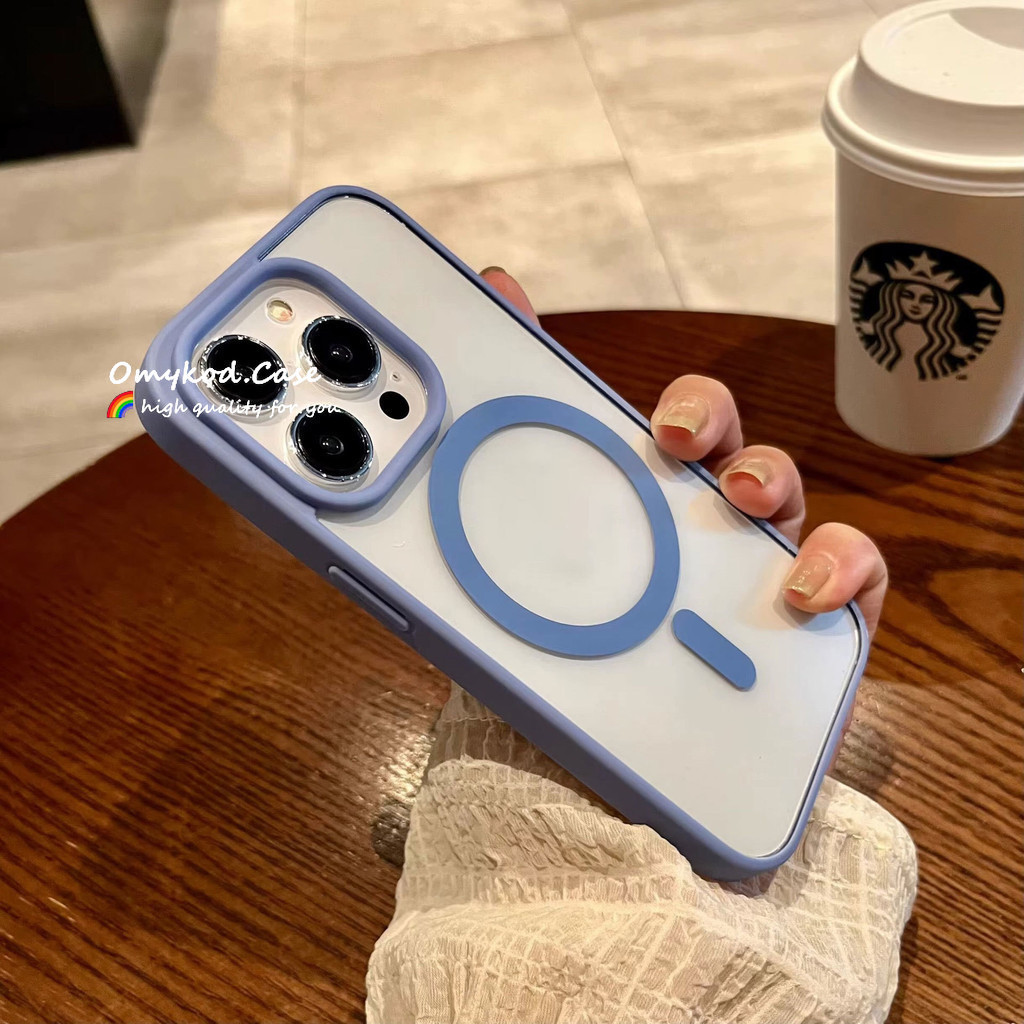 🌈Ready Stock🏆Compatible For iPhone 15 14 13 11 12 Pro Max 8 7 Plus XR XS Max Colorful Advanced Transparent Magnetic Suction Minimalist Phone Case New High-End Protective Case - รูปที่ 4