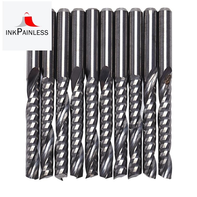 【inkpainless 】ดอกสว่านเราเตอร์ Cnc 3.175 X 22 มม. 10 ชิ้น