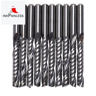 【inkpainless 】ดอกสว่านเราเตอร์ Cnc 3.175 X 22 มม. 10 ชิ้น