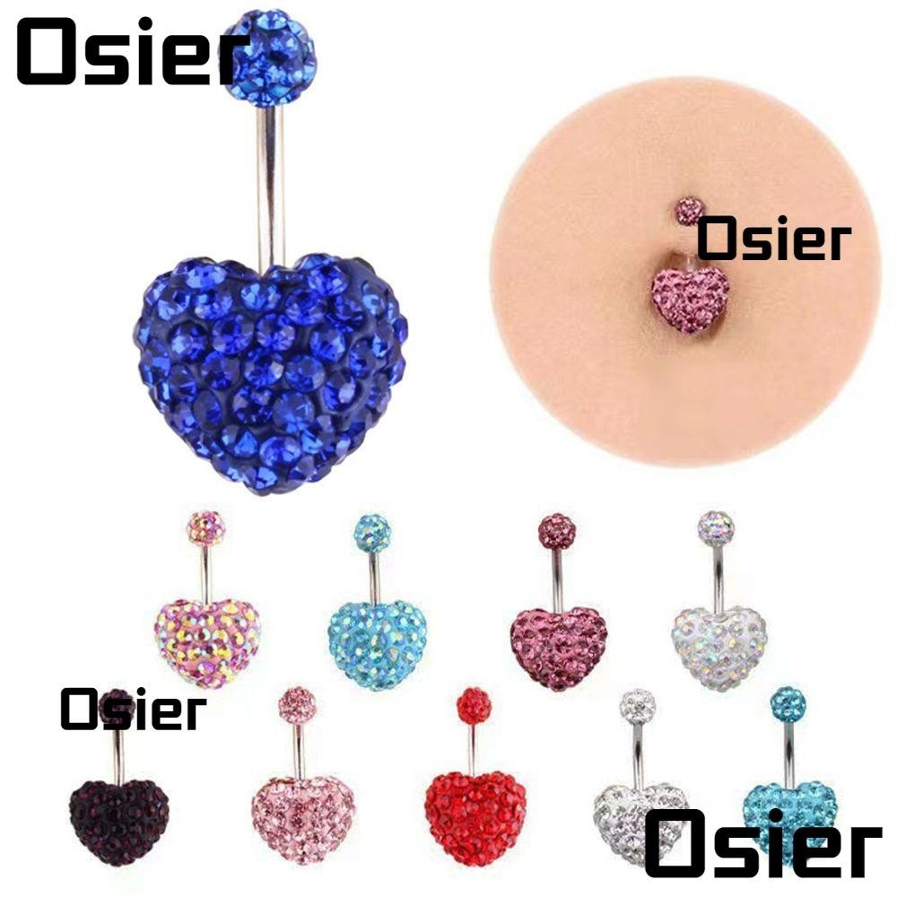 Osier1 จิวสะดือเจาะร่างกาย หน้าท้อง เหล็ก รูปหัวใจ
