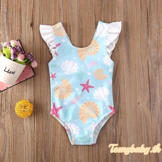 [จัดส่งจากประเทศไทย] ชุดว่ายน้ำเด็กผู้หญิงฤดูร้อนแบบวันพีซแข…