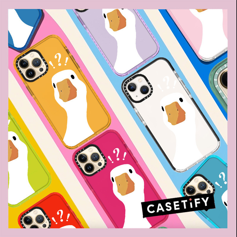 Casetify X Question mark เคสโทรศัพท์มือถือ TPU นิ่ม แบบใส กันกระแทก ลายเป็ด สําหรับ iPhone 15 14 13 12 11 Pro MAX IX XS MAX XR 6 6s 7 8 Plus