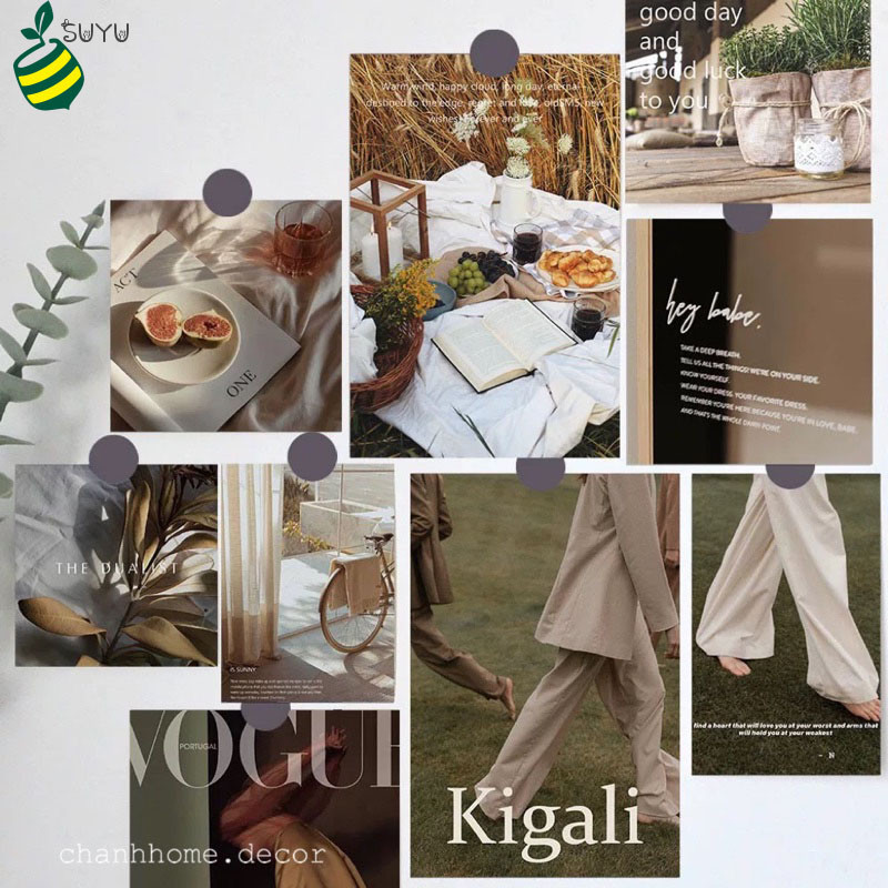 โปสการ์ดกระดาษ ภาพพื้นหลัง สไตล์เรโทร สําหรับตกแต่งบ้าน ห้องนอน 10 15 แผ่น ต่อชุด