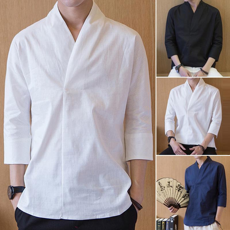 ส่งฟ้าผ่า ชุดเสื้อผ้าสมาธิ ผ้าฝ้าย และผ้าลินิน แขนสั้น สไตล์จีนโบราณ เหมาะกับฤดูร้อน สําหรับผู้ชาย