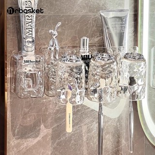 🌙ที่วางแปรงสีฟัน🌙ชั้นวางแปรงสีฟัน,ไม่มีรูพรุนถ้วยแปรงติดผนัง…