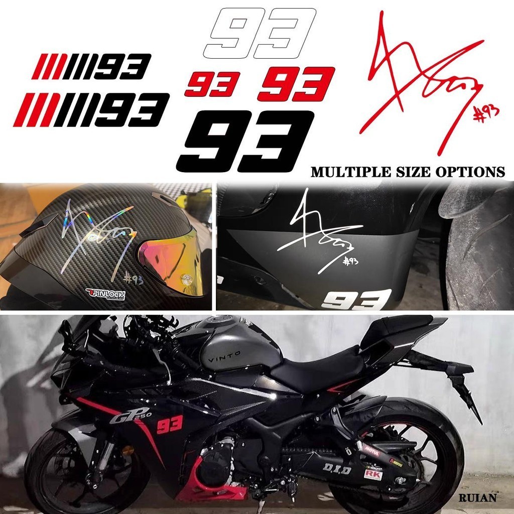 สติกเกอร์สะท้อนแสง ลาย Marquez 93 หลัก สําหรับติดตกแต่งหมวกกันน็อครถจักรยานยนต์ Honda
