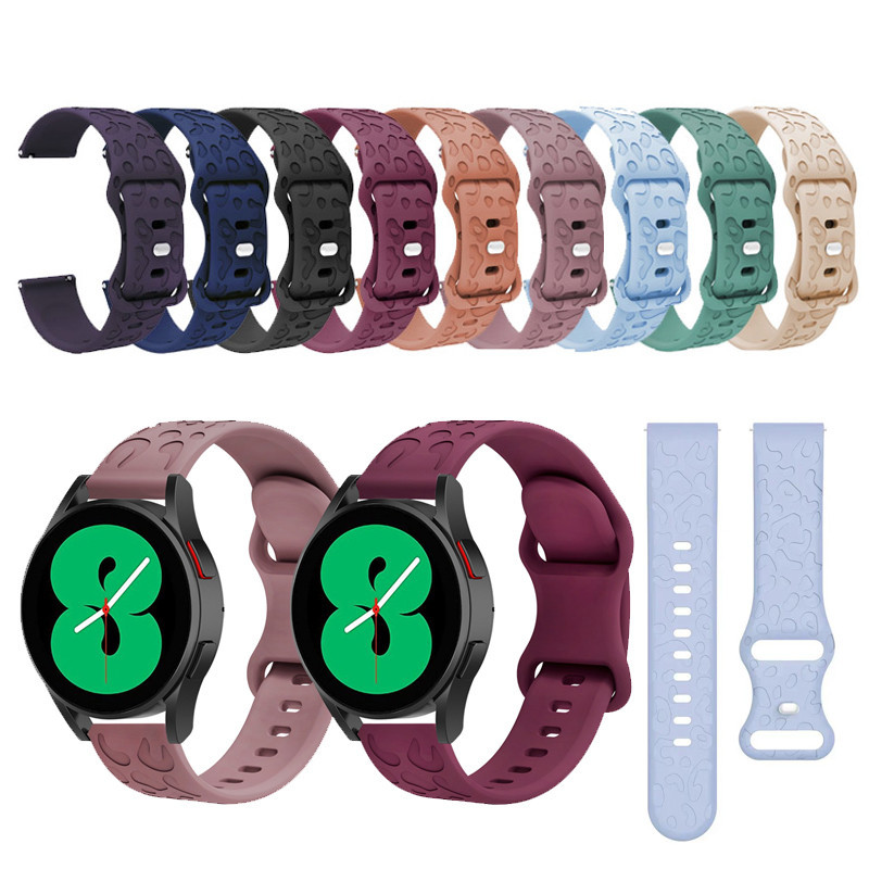 แกะสลักสายคล้องคอซิลิโคนสร้อยข้อมือสําหรับ Samsung Galaxy Watch FE 7 6 5 4 40 มม.44 มม.45 มม.42 มม.46 มม.43 มม.47 มม.