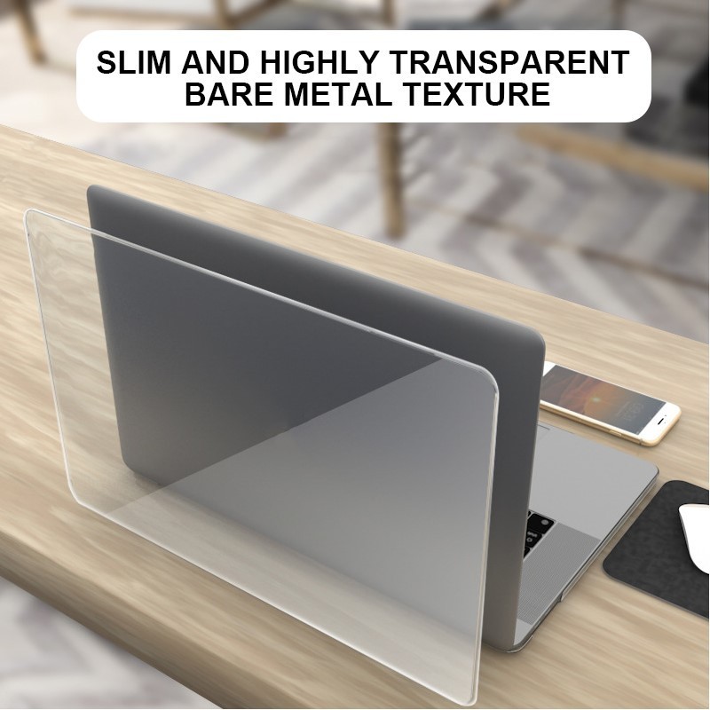 Logo Cut OutGlossyแล็ปท็อปสําหรับMacBook Pro 15 "A1707 (2017/2016) A1990 (2018/2019) 15.4 นิ้วคริสตัลพลาสติกใสกันกระแทกฮาร์ดเชลล์สีชมพูกรณี