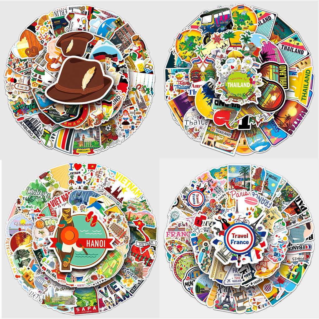 50 ชิ ้ Sticker Thailand Malaysia Vietnam UK Germany Italy Brazil Russia USA Mexico Greece นประเทศของที ่ ระลึกสติกเกอร ์ ประเทศไทยมาเลเซียเวียดนามสหราชอาณาจักรเยอรมนีอิตาลีบราซิลรัสเซียสหรัฐอเมริกาเม ็ กซิโกกรีซสติกเกอร ์