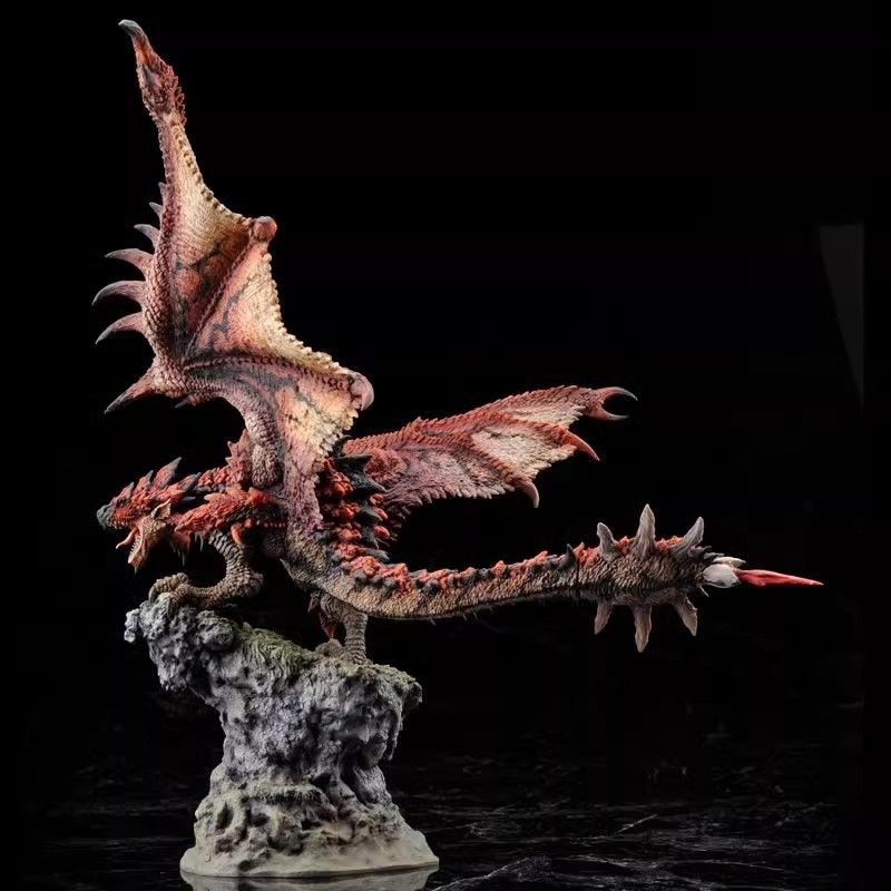 Domestic Monster Hunter Male Fire Dragon Silver Fire Dragon Thunder Wolf Dragon Hand-Made Surrounding the Game Model Home Desktop Ornaments