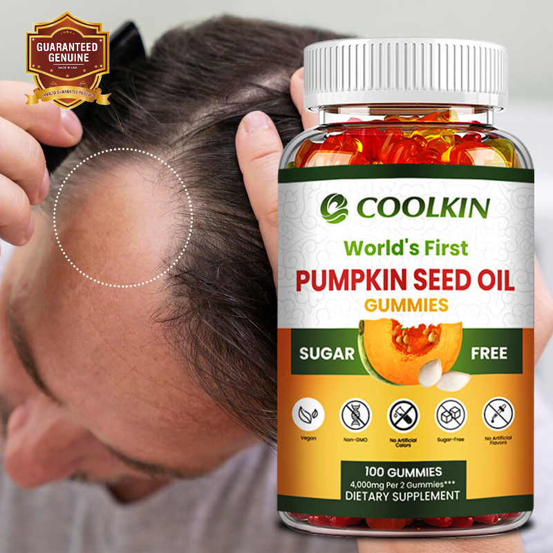Coolkin น ้ ํามันเมล ็ ดฟักทองปราศจากน ้ ําตาล Gummies 4,000 มก . น ้ ํามันเมล ็ ดฟักทองส ่ งเสริมการเจริญเติบโตของเส ้ นผม ผิวอ ่ อนเยาว ์ สุขภาพต ่ อมลูกหมาก การสนับสนุนระบบภูมิคุ ้ มกันและทางเดินปั