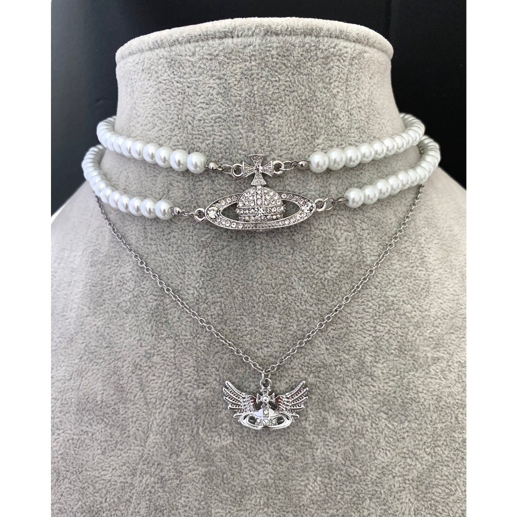 Vivienne Westwood Pearl angel จี ้ สร ้ อยคอมงกุฎ