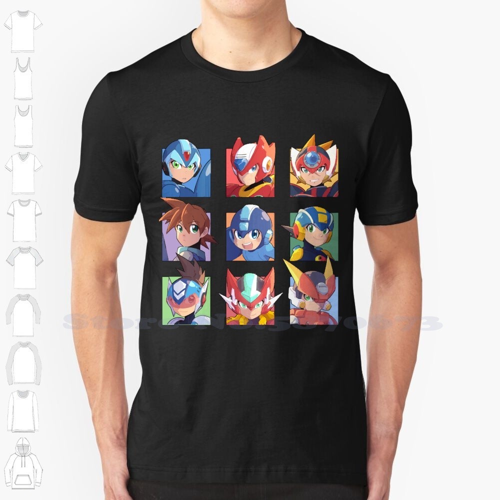 Mega Robots Legacy Cool Design เสื้อยืดอินเทรนด์ Megaman Mega Man Megamanshirt Mega Man X Rockman Ro