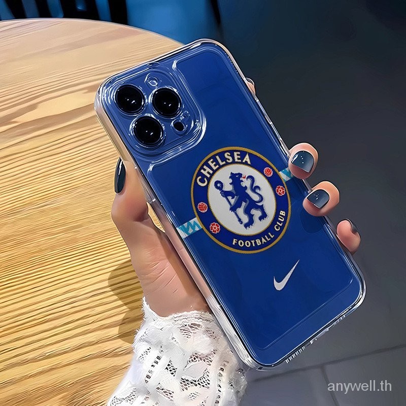 เชลซีฟุตบอลเคสโทรศัพท์ลูกฟุตบอลเคสโทรศัพท์สําหรับiphone 14 13 Pro Max 11 12 ProMax 12 13 Mini X Xr Xs Max 7/8 7P/8P Plusโปร่งใสSoft shell