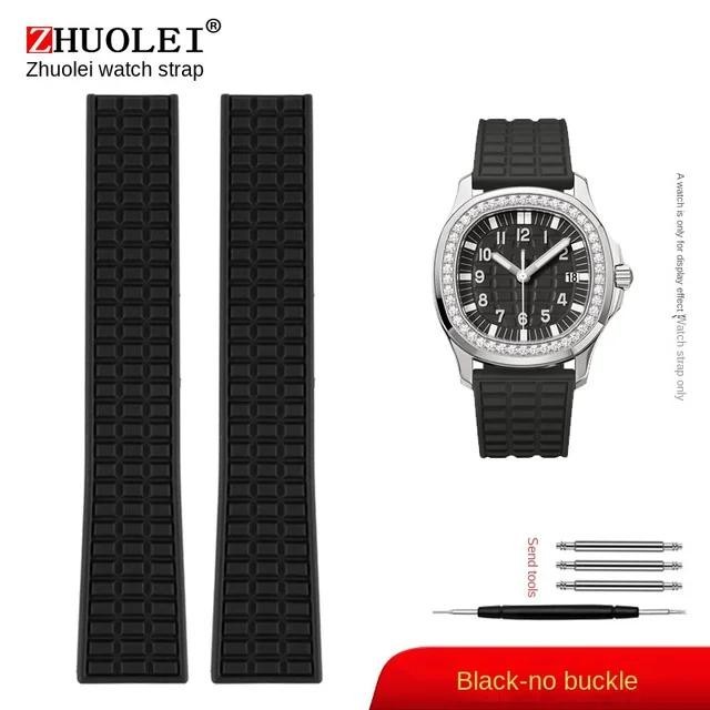 สําหรับ Patek Philippe สายนาฬิกา Aquanaut 5067A-001 ซิลิโคนผู้หญิงผู้ชายสายรัดนุ่มสายรัดข้อมือกันน้ําสร้อยข้อมือหัวเข็มขัดพับ